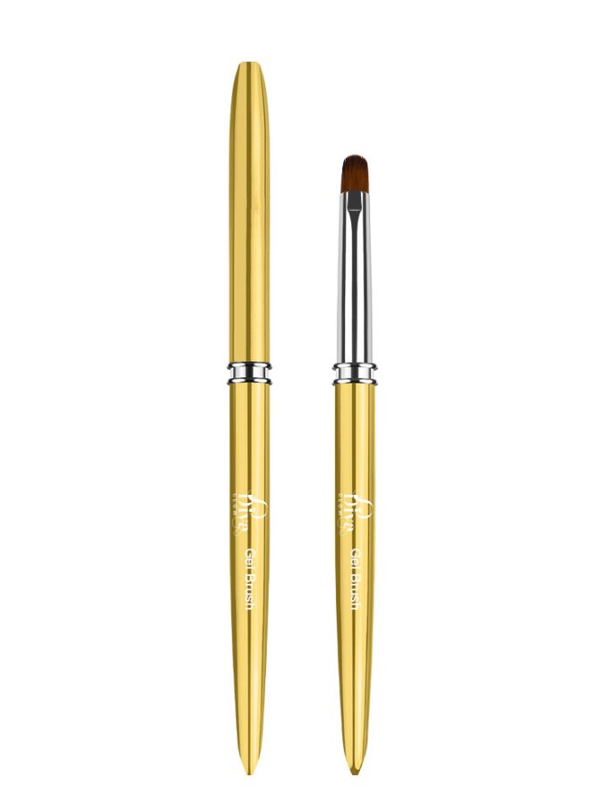 DIVA GLOW Oval Gel Brush - Gold Edition (White Print)